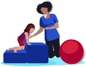 Illustration of Physiotherapist treating a child